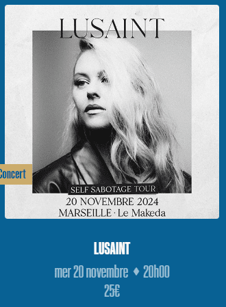 Concert Lusaint - Le Makeda - Marseille - 20 novembre 2024
