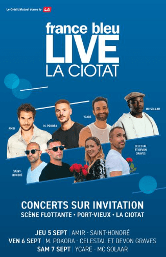Festival France Bleu Live La Ciotat - Du 05 au 07 septembre 2024
