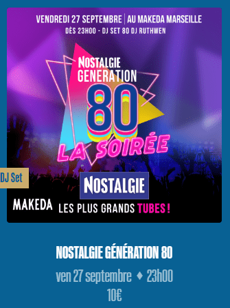 Nostalie Génération 80 - Le Makeda - 27 septembre 2024