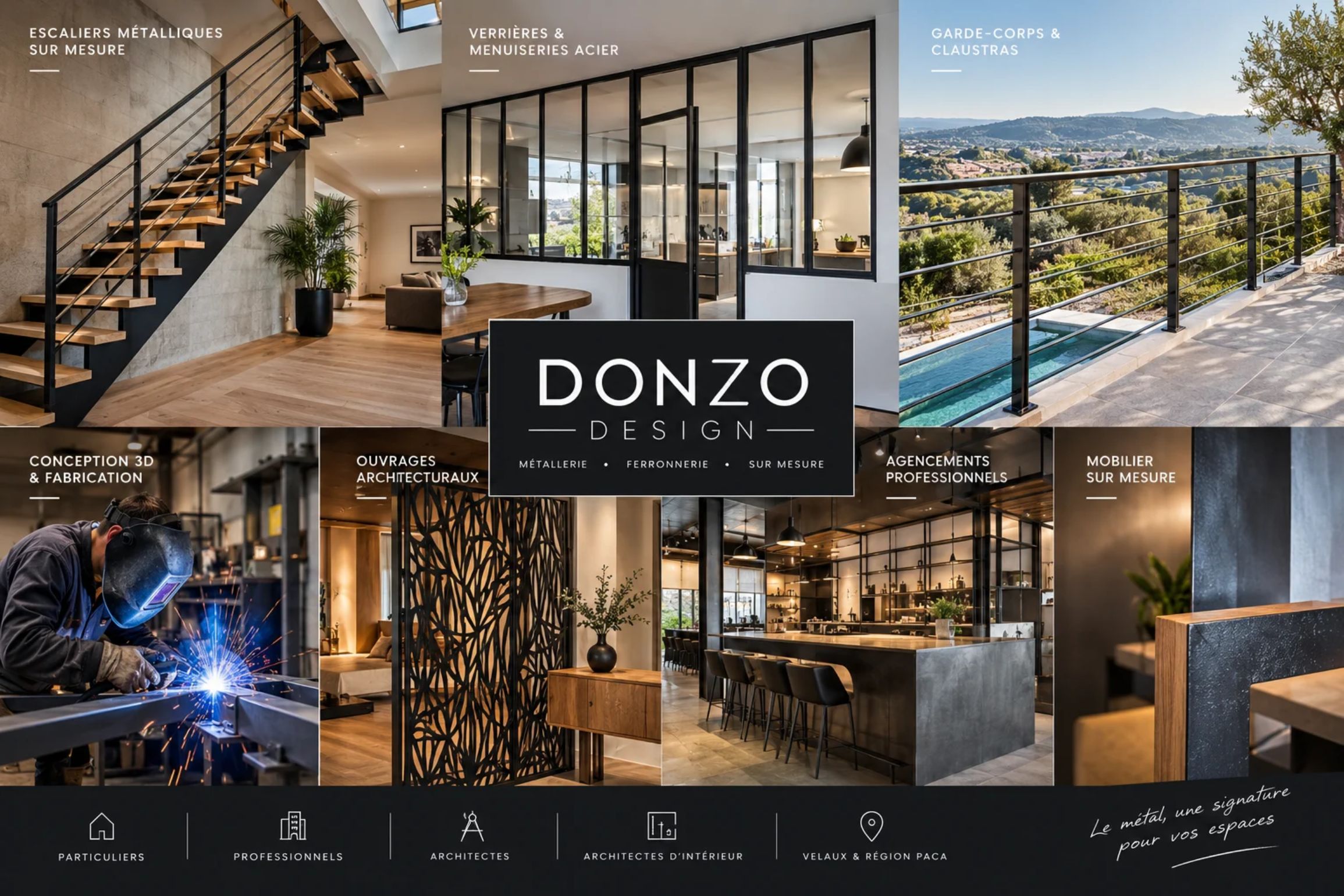 donzo design métallerie ferronnerie escalier luxe sur mesure